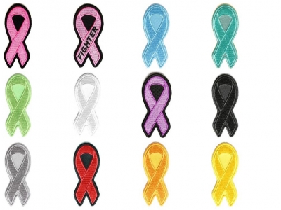 Awareness Ribbon Patches Set Of 12 Different Colored Embroidered Iron On Ribbons